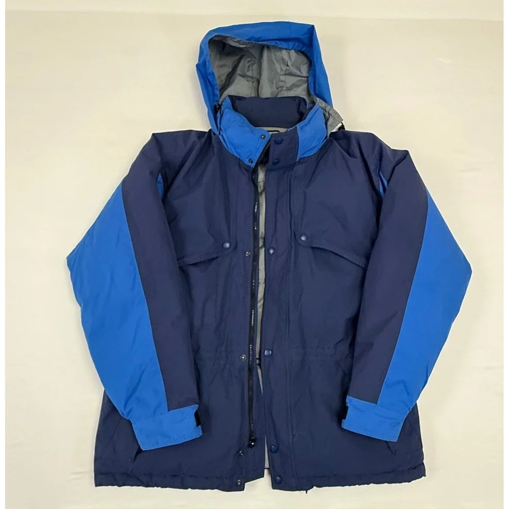Haute Route Men's Gore-Tex Down Parka Jacket Blue Navy‎ Insulated Hooded Size L
